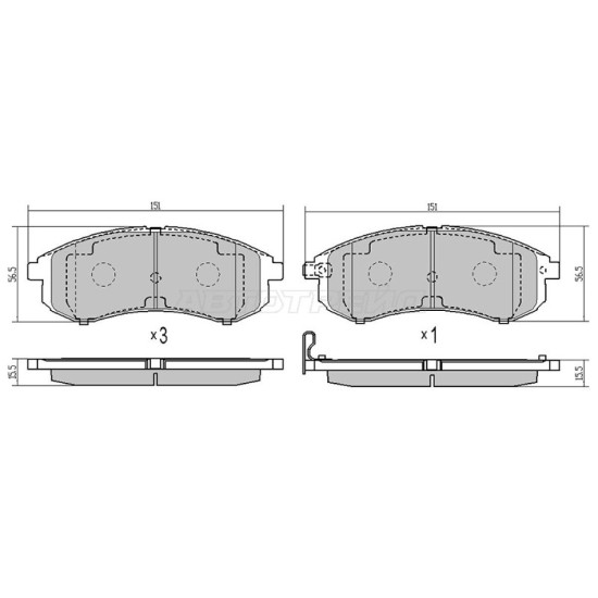 Колодки тормозные перед MITSUBISHI L200 96-07 SAT
